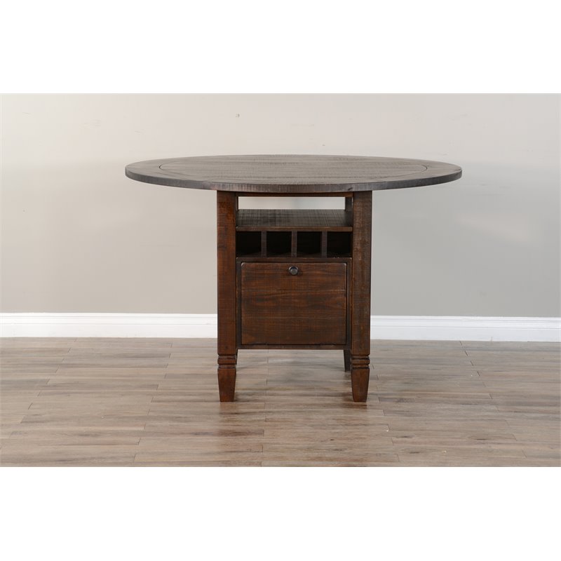 Sunny Designs Homestead Transitional Wood Counter Height Table in Tobacco Leaf
