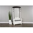 Sunny Designs Carriage House 4-hook Farmhouse Wood Hall Tree in White/Dark Brown