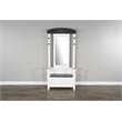 Sunny Designs Carriage House 4-hook Farmhouse Wood Hall Tree in White/Dark Brown
