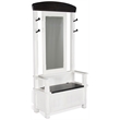 Sunny Designs Carriage House 4-hook Farmhouse Wood Hall Tree in White/Dark Brown