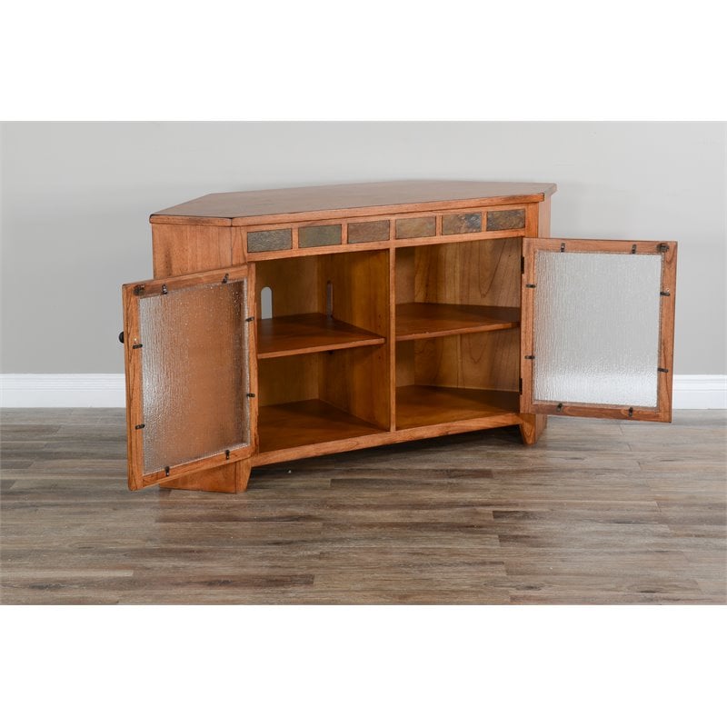 Sunny Designs Sedona Wood Corner TV Console for TVs up to 60