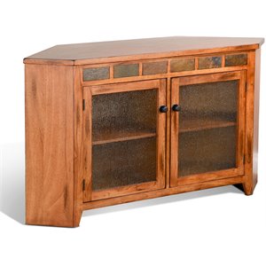 sunny designs sedona wood corner tv console for tvs up to 60