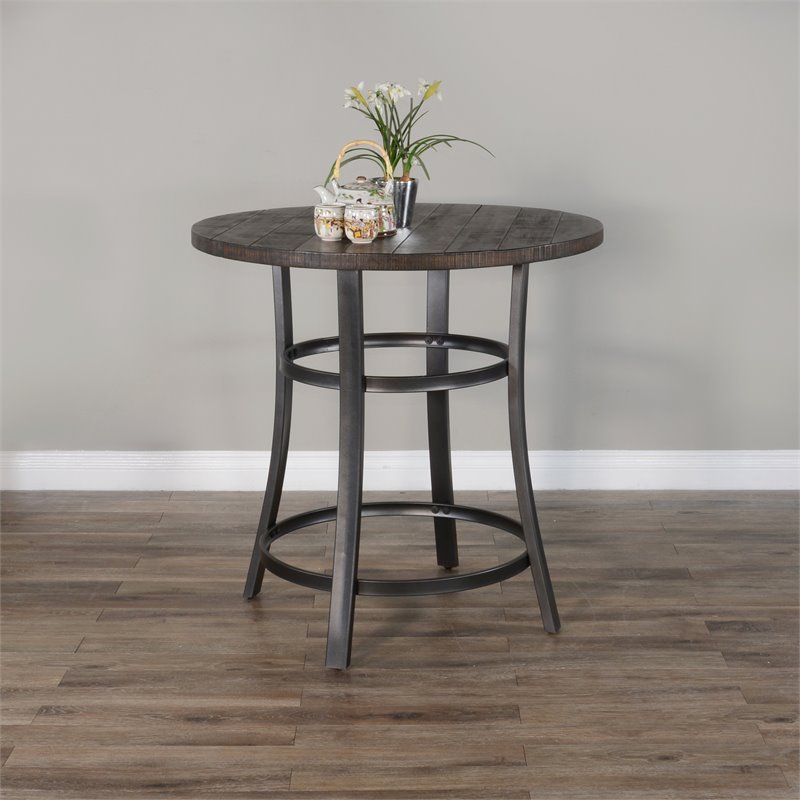 Sunny Designs Metroflex Mid-Century Wood Counter Height Table in Tobacco Leaf
