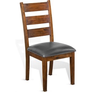 Sunny Designs 18&quot Tuscany Ladderback Chair in Medium Brown (Set of 2)