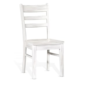 Sunny Designs 37&quot Bayside Coastal Wood Ladderback Chair Marble White (Set of 2)
