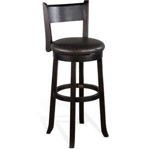 Sunny Designs 30&quot Mahogany Wood Swivel Barstool in Black Walnut (Set of 2)