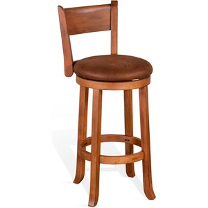 Sunny Designs 30&quot Sedona Mahogany Wood Swivel Barstool in Rustic Oak (Set of 2)