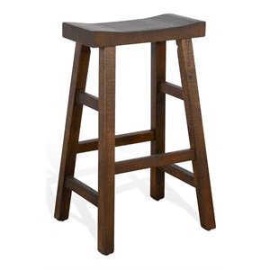 Sunny Designs 30&quot Saddle Seat Mahogany Wood Stool in Tobacco Leaf (Set of 2)