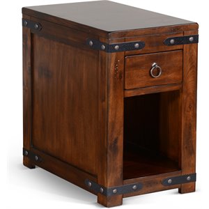 sunny designs santa fe traditional wood end table in dark chocolate