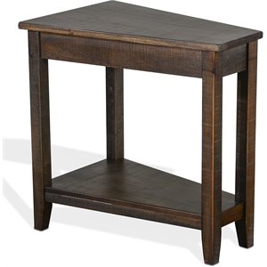 Sunny Designs Homestead 16&quot Transitional Wood Chair Side Table in Tobacco Leaf