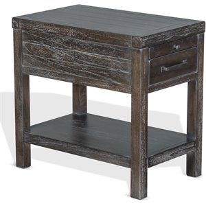 sunny designs dundee transitional mindi wood chair side table in dark brown