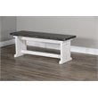 Sunny Designs Carriage House Farmhouse Wood Side Bench in Off White Dark Brown