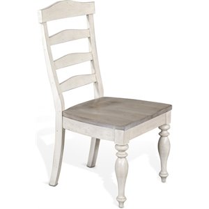Sunny Designs Westwood Village 41&quot Wood Ladderback Chair in Taupe Off White