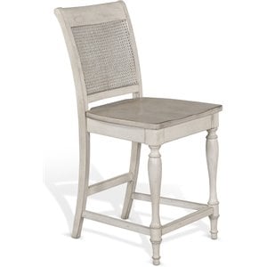 Sunny Designs Westwood Village 24&quot Wood Caneback Barstool in Taupe Off White