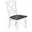 Sunny Designs Carriage House 41&quot Crossback Chair in White/Dark Brown (Set of 2)