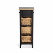 Sunny Designs Farmhouse Wood Storage Rack with Woven Baskets in Black/Natural