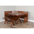 Sunny Designs Tuscany X-frame Farmhouse Wood Breakfast Nook Set in Medium Brown