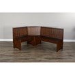Sunny Designs Tuscany X-frame Farmhouse Wood Breakfast Nook Set in Medium Brown