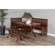 Sunny Designs Tuscany X-frame Farmhouse Wood Breakfast Nook Set in Medium Brown