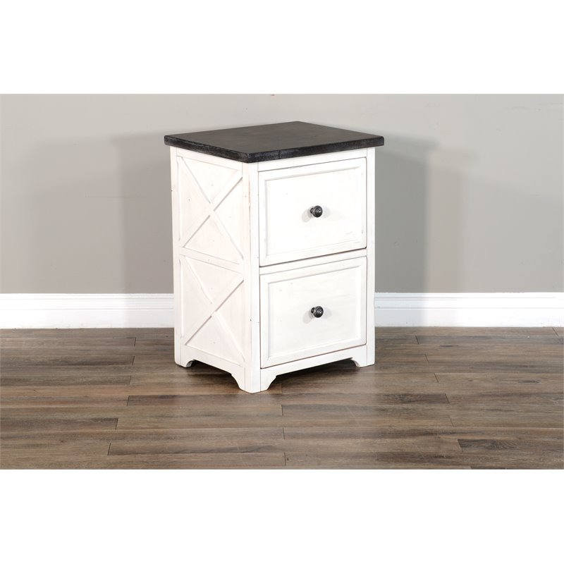 Sunny Designs European Cottage 2-drawer Wood File Cabinet in Dark Brown/White