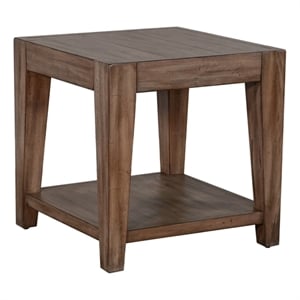 Sunny Designs Doe Valley 24&quot Mid-Century Wood End Table in Taupe Brown