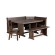 Sunny Designs Bayside Farmhouse Wood 4 Piece Breakfast Nook Set in Tobacco Leaf
