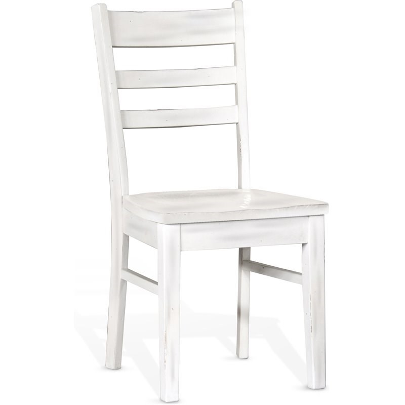 Sunny Designs Bayside Farmhouse Wood 2 Piece Breakfast Nook Set in Marble White