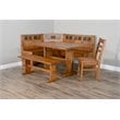 Sunny Designs Bayside Farmhouse 4 Piece Wood Breakfast Nook Set in Rustic Oak
