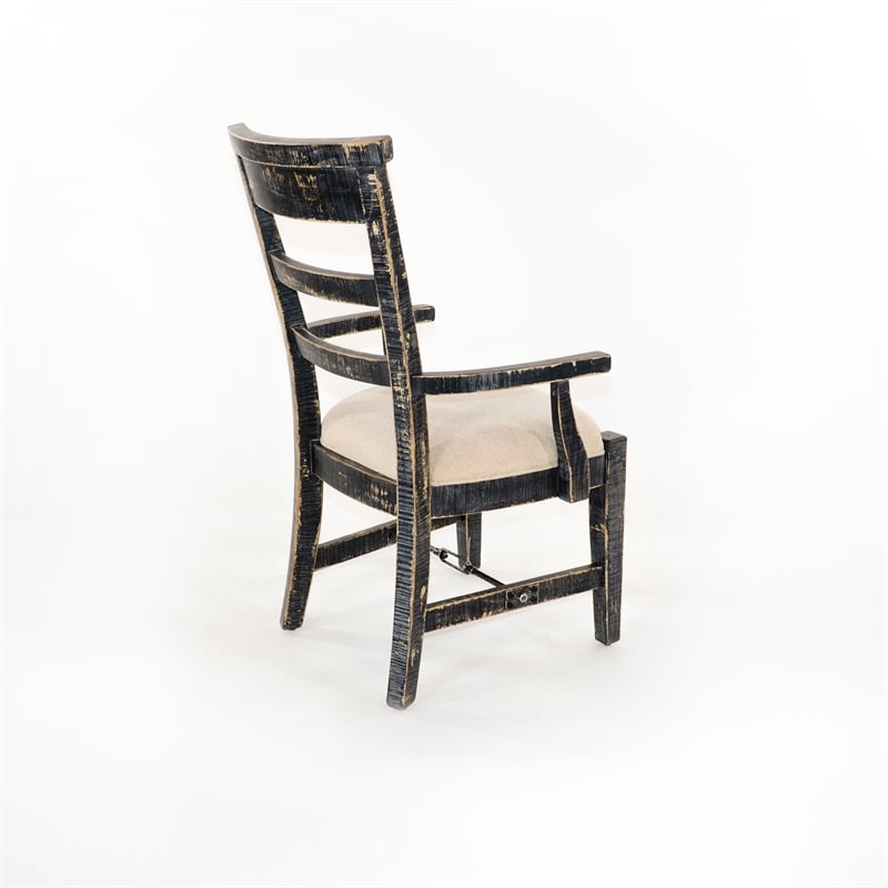 Marina Black Sand Side Chair with Cushion Seat (Set of 2)