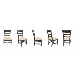 Marina Black Sand Side Chair with Cushion Seat (Set of 2)