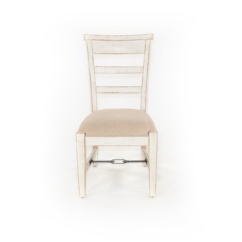 Marina White Sand Side Chair with Cushion Seat (Set of 2)