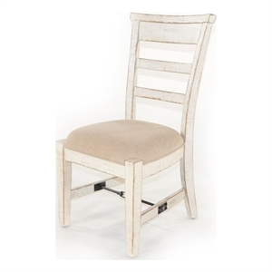 Marina White Sand Side Chair with Cushion Seat (Set of 2)