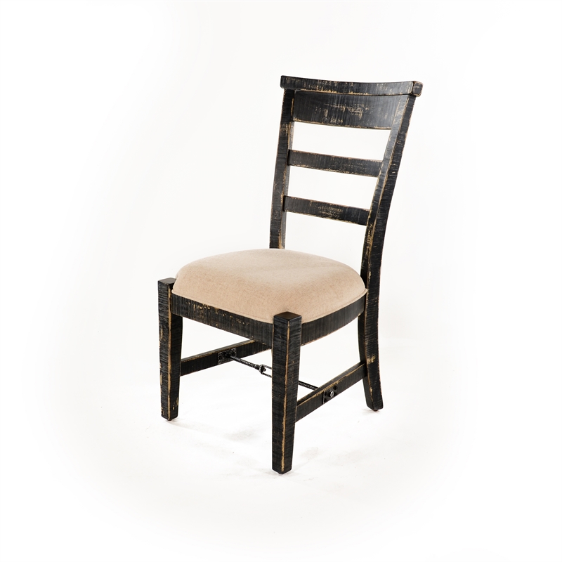 Marina Black Sand Arm Chair with Cushion Seat (Set of 2)