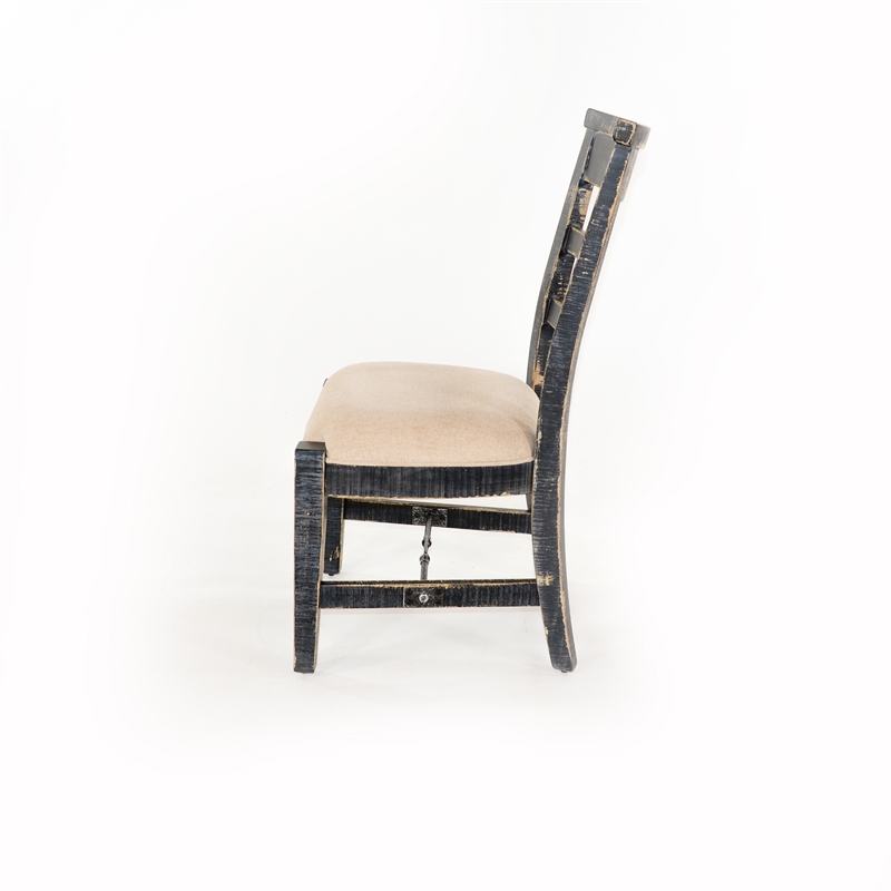 Marina Black Sand Arm Chair with Cushion Seat (Set of 2)