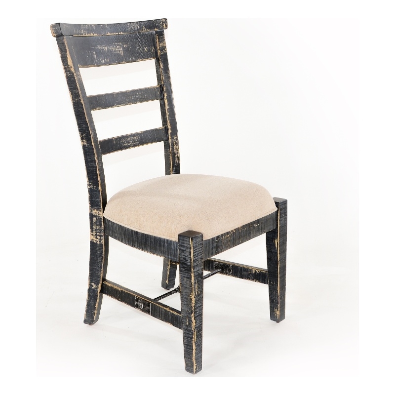 Marina Black Sand Arm Chair with Cushion Seat (Set of 2)