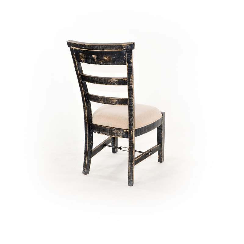 Marina Black Sand Arm Chair with Cushion Seat (Set of 2)