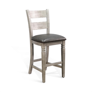 Sunny Designs Alpine 30&quot Wood Barstool with Cushion Seat in Gray (Set of 2)