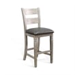 Sunny Designs Alpine 30&quot Wood Barstool with Cushion Seat in Gray (Set of 2)