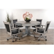 Sunny Designs Wood Game Chairs with Casters and Cushion Seat in Alpine Gray