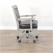 Sunny Designs Wood Game Chairs with Casters and Cushion Seat in Alpine Gray