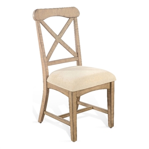 Sunny Designs Marina 40&quot Wood Dining Chairs w/ Cushion Seat in Beige (Set of 2)