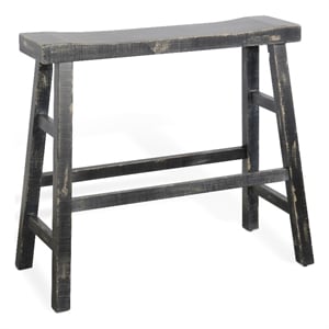 Sunny Designs Marina 30&quot Farmhouse Mahogany Wood Bench in Black Sand