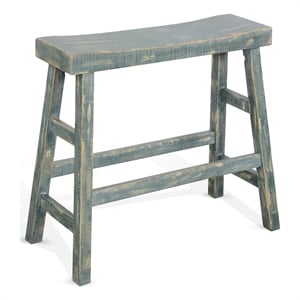 Sunny Designs Marina 30&quot Farmhouse Mahogany Wood Bench in Sea Grass Green