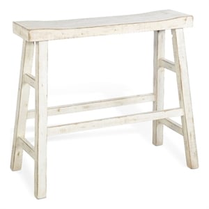 Sunny Designs Marina 30&quot Farmhouse Mahogany Wood Bench in White Sand