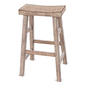 Sunny Designs Marina 30&quot Wood Saddle Seat Stool in Beach Pebble Beige (Set of 2)