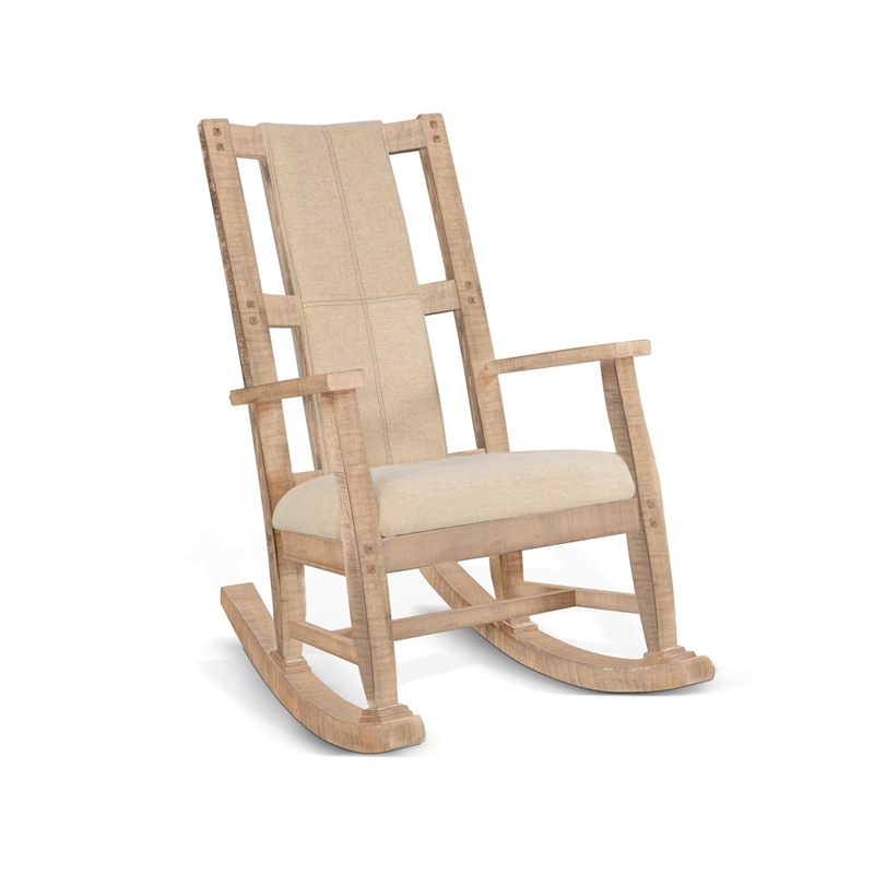 Sunny Designs Marina Mahogany Rocking Chair with Cushion Seat & Back in Beige