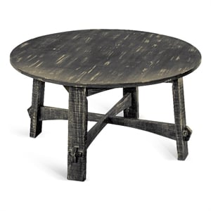 Sunny Designs Marina Farmhouse Mahogany Wood Coffee Table in Black Sand