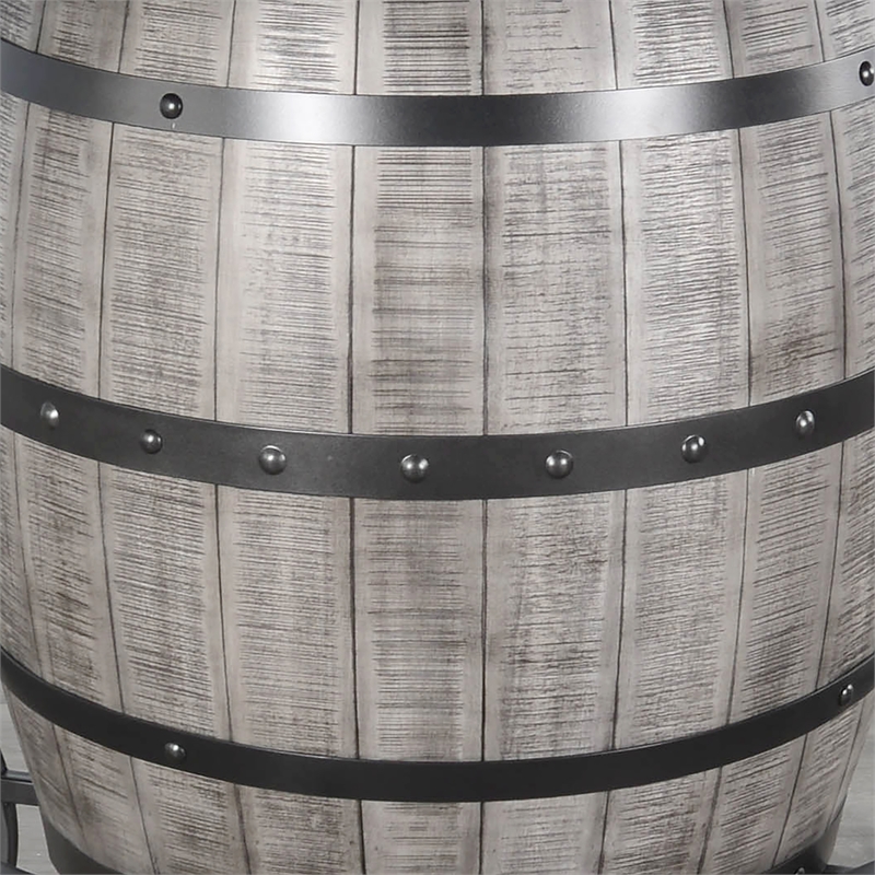 Sunny Designs Round Mahogany Pub Table with Wine Barrel Base in Alpine Gray