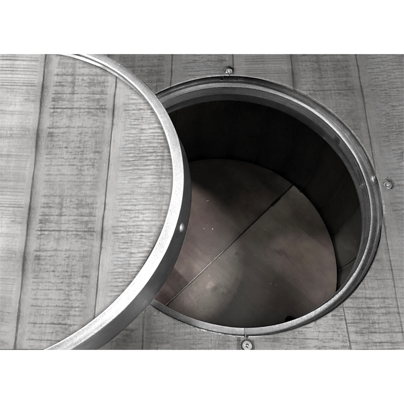 Sunny Designs Round Mahogany Pub Table with Wine Barrel Base in Alpine Gray