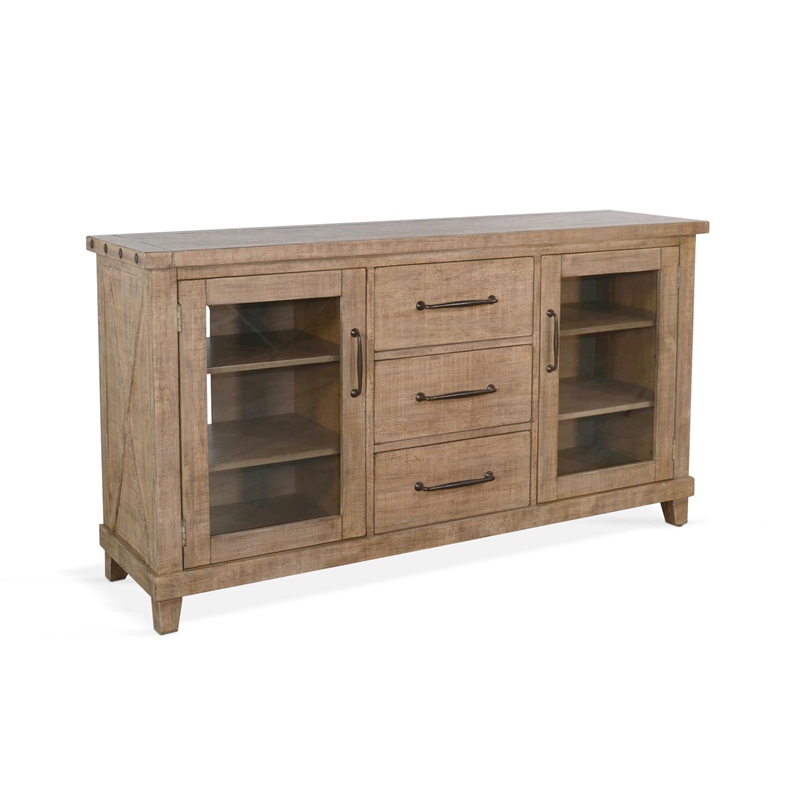 Sunny Designs Vivian Modern Mahogany Wood Server in Light Brown